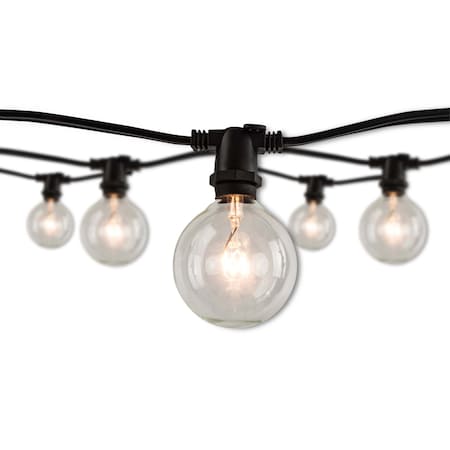 Bulbrite 14-foot String Light Kit with Clear Incandescent Globe G16 Light Bulbs, 2700K, 2PK 862814